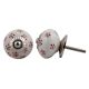 White Red Dotted Ceramic Knob
